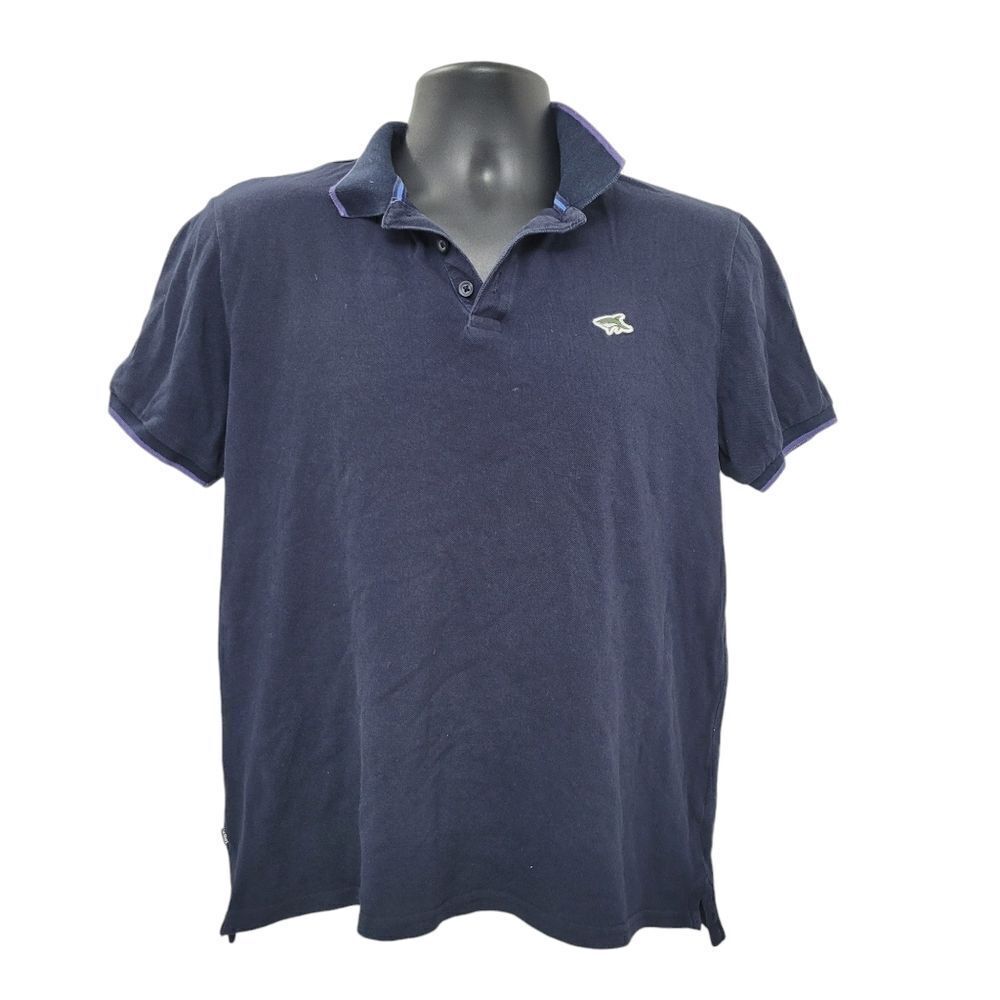 2/$20 La Shark Navy Blue Polo Gold Shirt Size: Small
